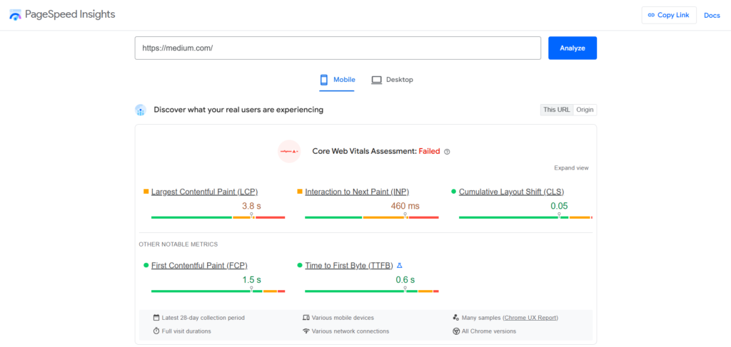 pagespeed insights